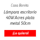 Lmpara escritorio 40W Acres plata E27 metal 50cm
