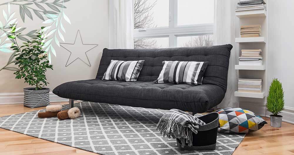 Fut�n de color gris en sala de estar