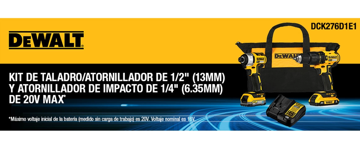 Kit de Taladro Percutor Inalámbrico de 1/2 (13mm) y Atornillador de  Impacto Inalámbrico de 1/4 (6.35mm) de 20V MAX*