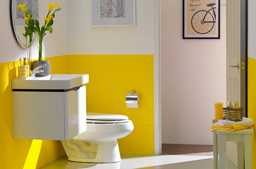 ba�o de color amarillo minimalista